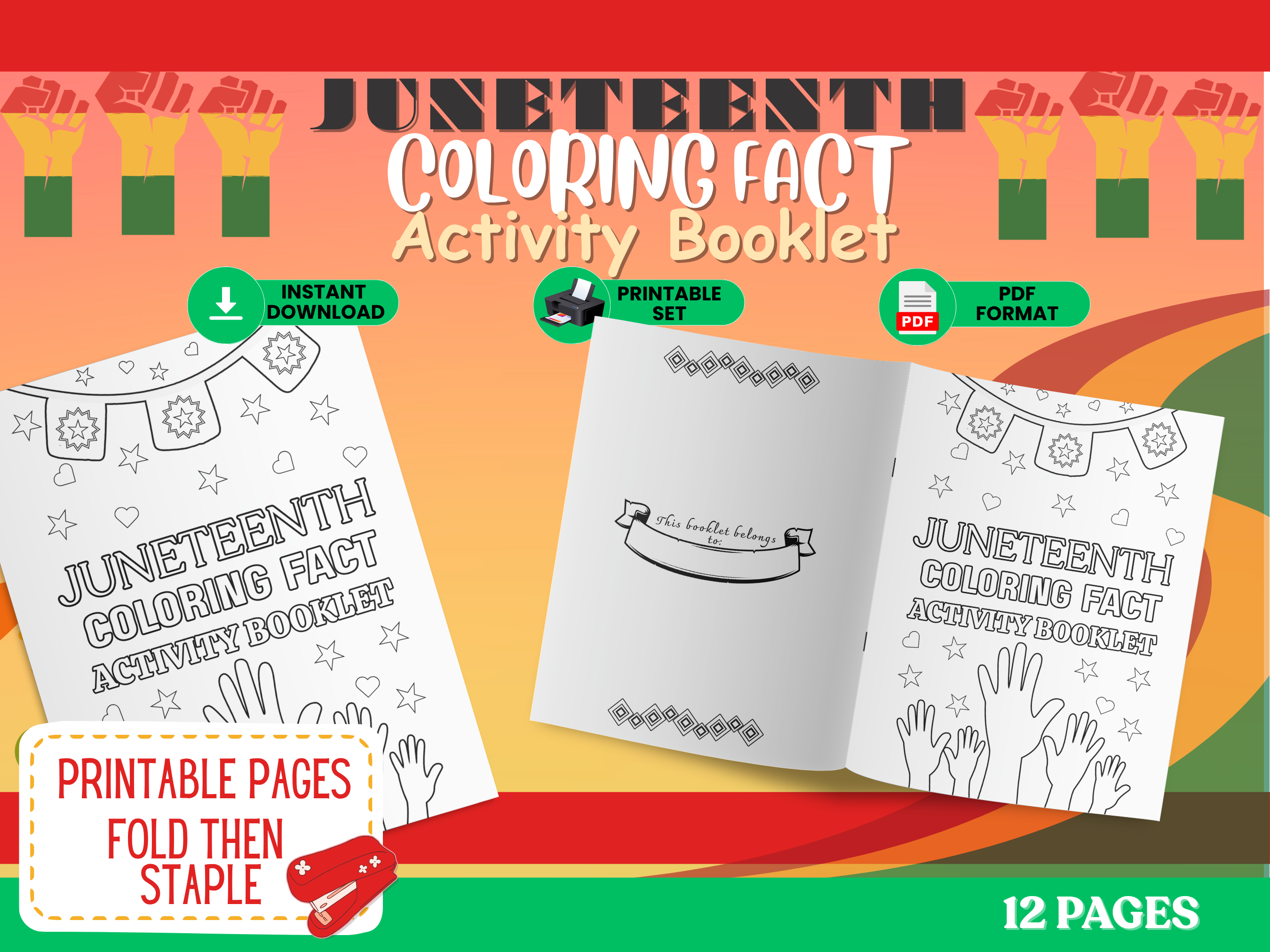 Juneteenth Coloring Fact Activity Book
